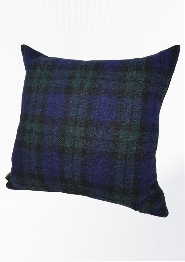 Black Watch Tartan Harris Tweed Wool Genuine Handmade Quality Cushion Design 5