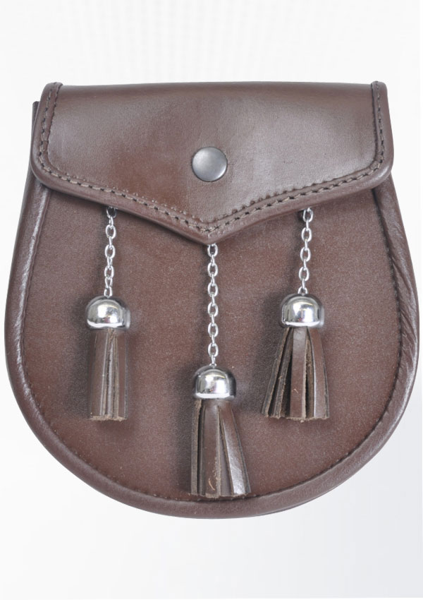 Brown Saddle Leather Sporran Design 1