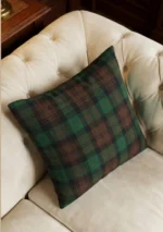 Brown Watch Tartan Cushion Side View