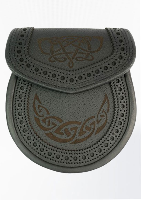 Celtic Knot Brouged Leather Sporran Design 8