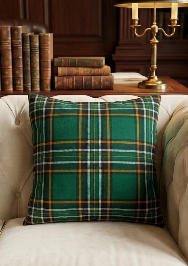 Irish National Tartan Cushion Front View