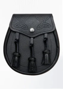Black Leather Kilt Sporran