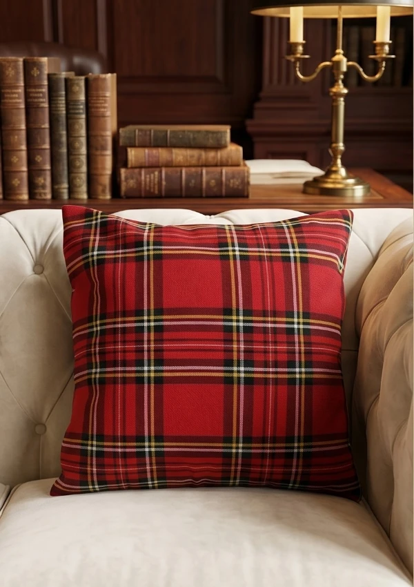 Royal Stewart Tartan Cushion Front View