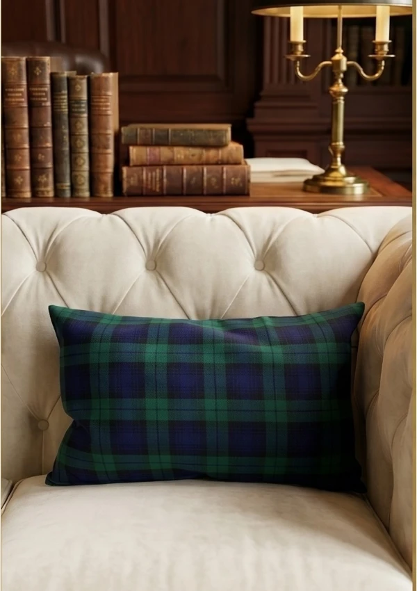 Scottish Black Watch Tartan Cushion Front View