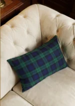 Scottish Black Watch Tartan Cushion Side View