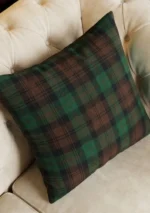 Scottish Brown Watch Tartan Cushion Side View
