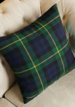 Scottish Gordon Tartan Cushion Side View