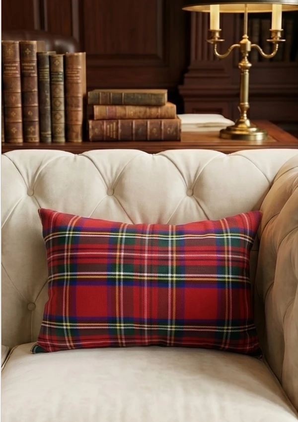 Scottish Royal Stewart Tartan Cushion Front View