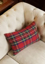 Scottish Royal Stewart Tartan Cushion Side View