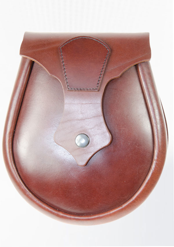 Sporran Plain Brown Leather Moo Ness Top Keystone Design 12