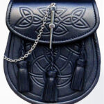 Traditional Embossed Black Leather Kilt Sporran Design 9
