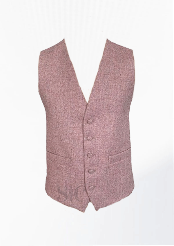 Tweed Sea Pink SB Waistcoat 26