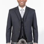 Charcoal Grey Argyle Jacket Front View