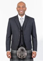Charcoal Grey Argyle Jacket Front View