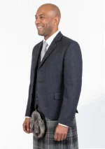 Charcoal Grey Argyle Jacket Left Side View