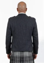 Charcoal Grey Argyle Jacket with Vest Back View