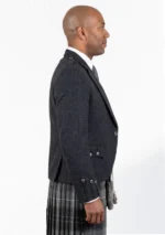 Charcoal Grey Argyle Jacket with Vest Right Side View