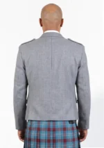 Light Grey Argyle Jacket with Vest Back View