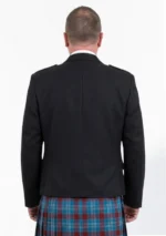 Men's Black Argyle Jacket with Vest Back View