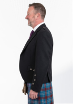 Men's Black Argyle Jacket with Vest Right Side View