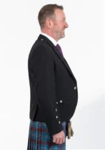 Men's Black Argyle Jacket with Vest Right Side View