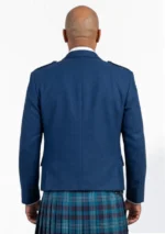 Men's Blue Argyle Jacket with Vest Back View