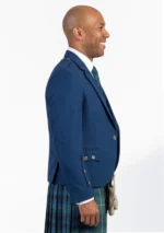 Men's Blue Argyle Jacket with Vest Right Side View
