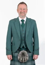 Men's Green Argyle Jacket with Vest Front View