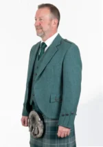 Men's Green Argyle Jacket with Vest Left Side View