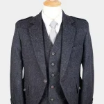 Premium Quality Hand Made Scottish Charcoal Grey Argyle Jacket