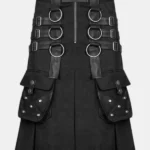 Black Double Side Pocket Hybrid Kilt