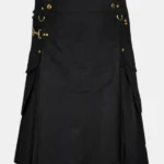 Black Fashion Utility Kilt
