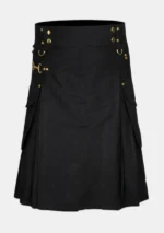 Black Fashion Utility Kilt