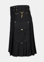 Black Fashion Utility Kilt Left