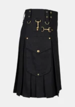 Black Fashion Utility Kilt Right
