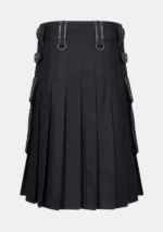 Black Gothic Utility Kilt Back