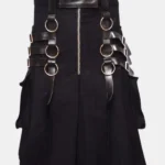 Black Modern Gothic Utility Kilt