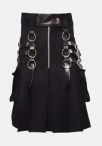 Black Modern Gothic Utility Kilt