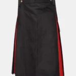 Black & Red Cotton Utility Kilt