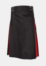 Black & Red Cotton Utility Kilt