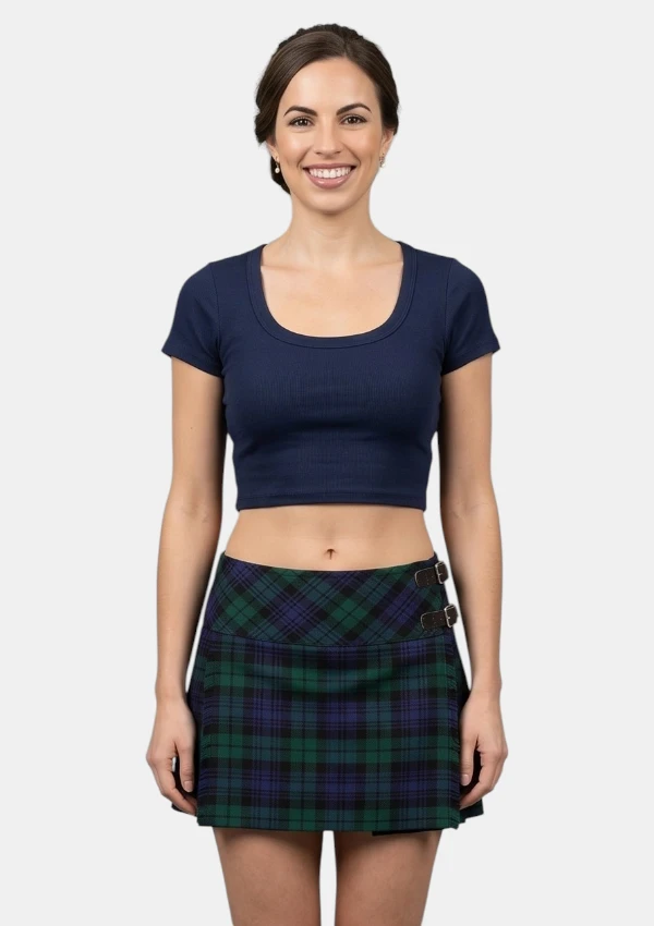 Black Watch Tartan Skirt Front View