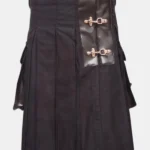 Black Zip Fastening Utility Kilt