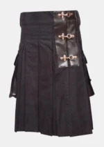Black Zip Fastening Utility Kilt