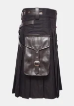 Black Zip Fastening Utility Kilt Right