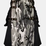 Black and White Cargo Utility Kilt