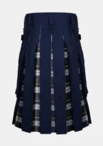 Blue Cotton Hybrid Kilt Back