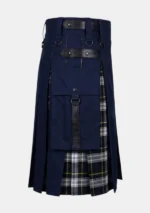 Blue Cotton Hybrid Kilt Right