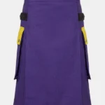 Blue & Yellow Cotton Hybrid Kilt