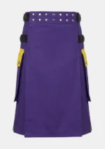 Blue & Yellow Cotton Hybrid Kilt