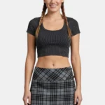 Granite Grey Tartan Skirt Front View